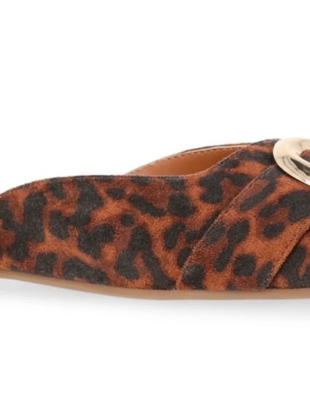 Leopard Print Size 8 & 10 Women's Pointed Mules with Gold Ring - Picture 12 of 15
